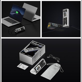 Sharge 170W - Yüksek Güçlü ve Şeffaf Tasarımlı Gan Powerbank - Gri