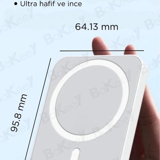 5.000 Mah Magsafe Powerbank Iphone Uyumlu Kablosuz Taşınabilir Magsafe Şarj Alet 500 TL