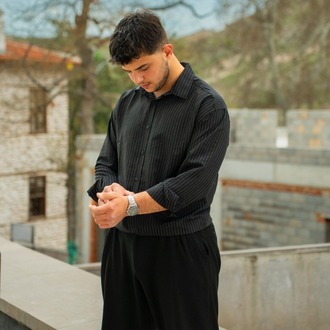 Çizgili Siyah Rüya Gömlek