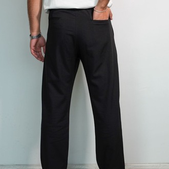 Siyah Baggy Viskon Pantolon