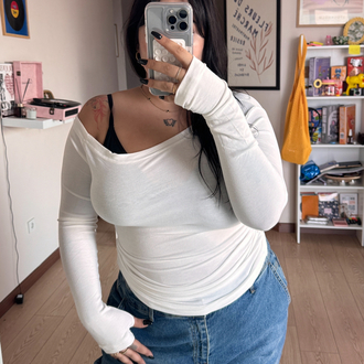 BEYAZ OMUZ DEKOLTELİ BODY 