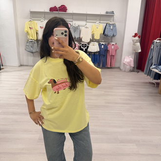 SARI DOG OVERSİZE TİŞÖRT 