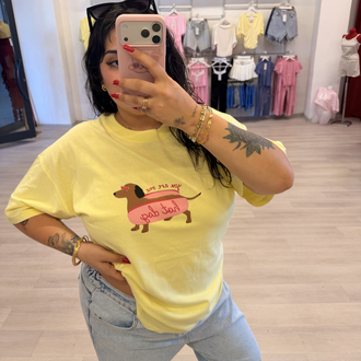 SARI DOG OVERSİZE TİŞÖRT 