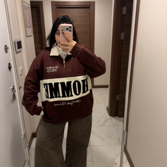 ACI KAHVE OVERSİZE SWEAT 