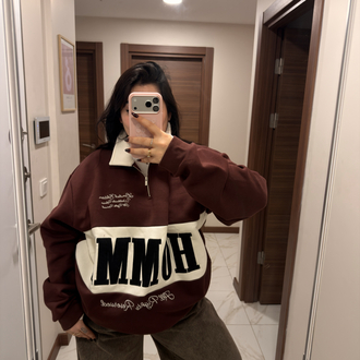 ACI KAHVE OVERSİZE SWEAT 