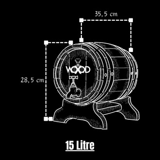 15 Litre Avrupa Meşe Fıçı