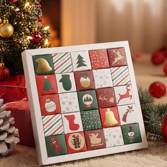 Boş Advent Calendar Kutusu - 24'lü Yılbaşı Hediye Seti - Kendin Yap Advent Calender