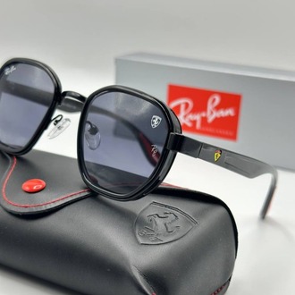 Rayban Ferrari Siyah Beşgen Unisex Güneş Gözlük G3225-VLL 