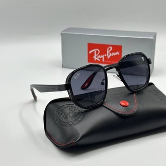 Rayban Ferrari Siyah Beşgen Unisex Güneş Gözlük G3225-VLL 
