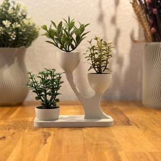 3D baskı 3 lü çiçeklik