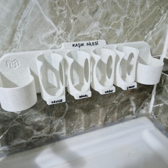 4 Kişilik Özel 3D Baskı Oral-B Elektrikli Diş Fırçası ve Aksesuar Düzenleyici
