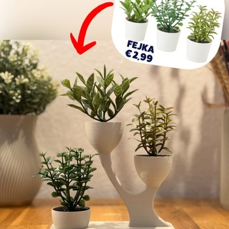 3D baskı 3 lü çiçeklik