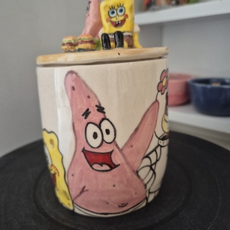 Süngerbob Patrick Seramik El Yapımı Kavanoz