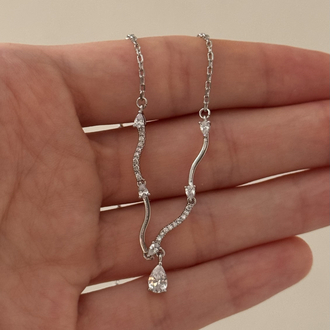 Damla taşlı kolye / xuping (silver)