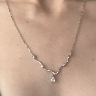 Damla taşlı kolye / xuping (silver)