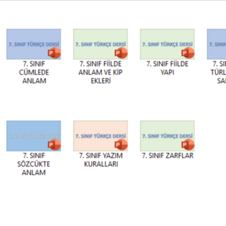 7. SINIF TÜRKÇE DERS SUNUMLARI