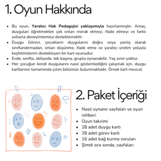 DUYGU GÖREVİ OYUNU, 68 Sayfa PDF Etkinlik Paketi
