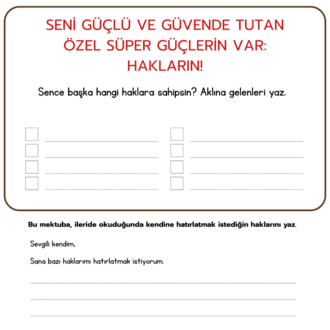 Çocuk Hakları Çalışma Kağıdı Etkinlik Seti