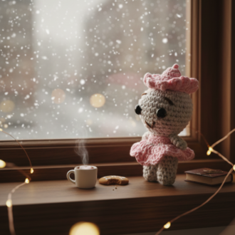 El Örgüsü Pembe Bebek Figürü - Tasarım Amigurumi Oyuncak & Hediye