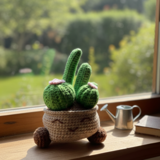 El Örgüsü Sevimli Kaktüsler - Tasarım Amigurumi Oyuncak & Hediye