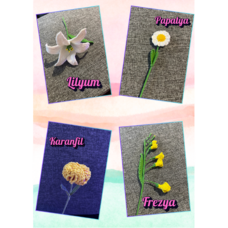 Solmayan Çiçek Buketi - Sen Seç - Kişiye Özel El Örgüsü Tasarım Çiçekler