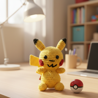 Tasarım Amigurumi Pikachu Figürü - Dekoratif Karakter & Kalıcı Hediye