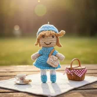 El Örgüsü Mavi Bebek Figürü - Tasarım Amigurumi Oyuncak & Hediye