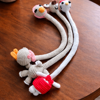 Sevimli Karakterler Örgü Çanta Süsü - Sid ve Hello Kitty Charm - Çanta Charmı