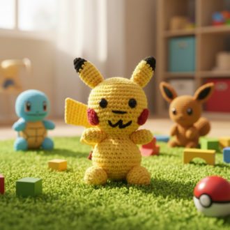 Tasarım Amigurumi Pikachu Figürü - Dekoratif Karakter & Kalıcı Hediye