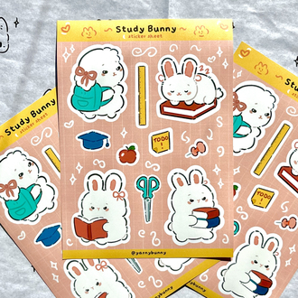Study Bunny Sticker Sheet