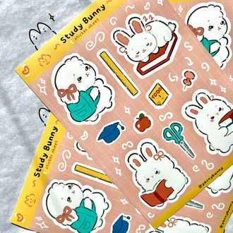 Study Bunny Sticker Sheet