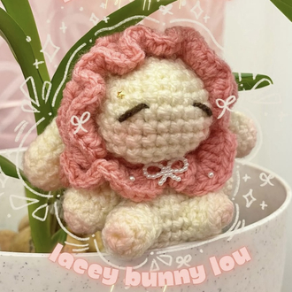Flower Bunny Bag Charm