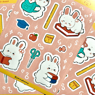 Study Bunny Sticker Sheet