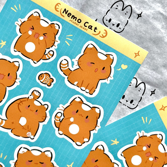 Nemo Cat Sticker Sheet