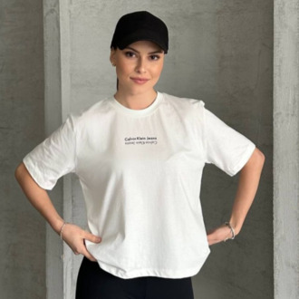 CALVİN KLEİN CROP BASİC T-SHİRT BEYAZ