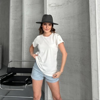 MASSİMO DUTTİ DÜĞMELİ BEYAZ T-SHIRT