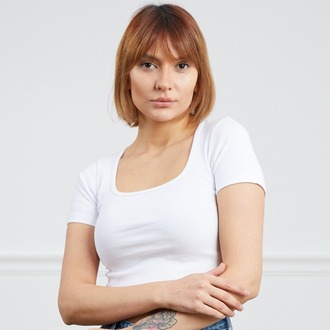 Kare Yaka Crop Body T-Shirt