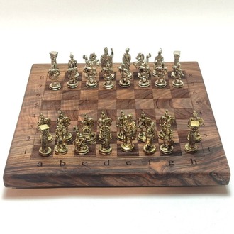 Ceviz Ağacı Satranç Takımı - 25 cm x 25 cm - CVZ-077
