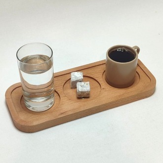 Meşe Ağacından Kahve Sunum Tabağı - MEŞ-003