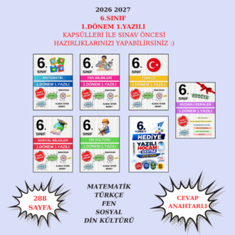 6.Sınıf 1.Dönem 1.Yazılı Kapsülleri 2026 2027