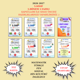 5.Sınıf 1.Dönem 1.Yazılı Kapsülleri 2026 2027