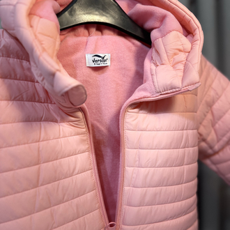 İçi yünlü pembe podufuk mont