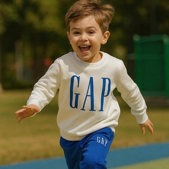 GAP BEYAZ LACİVERT 3 İPLİK ŞARDONLU  ALT ÜST TAKIM