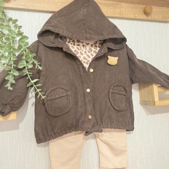 LEOPAR DESENLİ 3LÜ KADİFE TAKIM