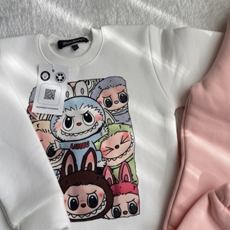 LABUBU DESENLI 3 İPLİK SARDONLU ALT ÜST TAKIM
