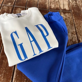 GAP BEYAZ LACİVERT 3 İPLİK ŞARDONLU  ALT ÜST TAKIM