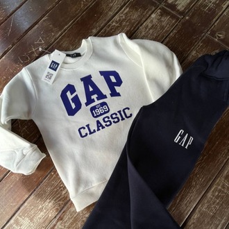 GAP BEYAZ LACİVERT 3 İPLİK ŞARDONLU ALT ÜST TAKIM