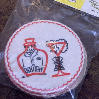 Vintage İngiliz Kokteyl Bardak Altlığı