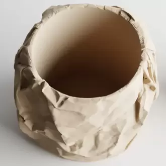 Ufalanmış Kağıt Desenli Saksı