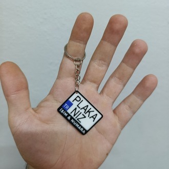 Kişiye Özel Kare Plakalı Anahtarlık
